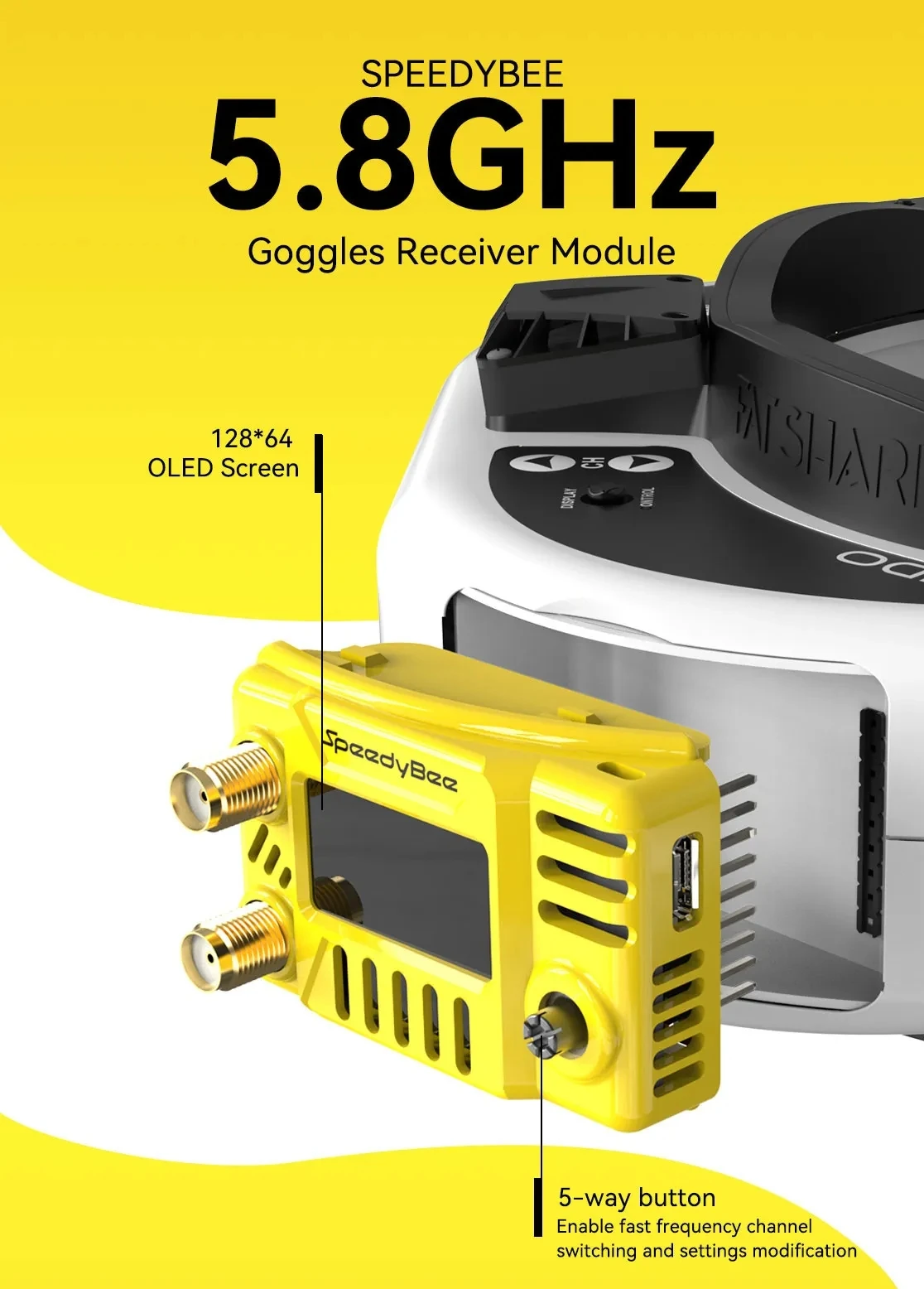 Drone Compass - Modul Kacamata FPV SpeedyBee 5.8GHz -