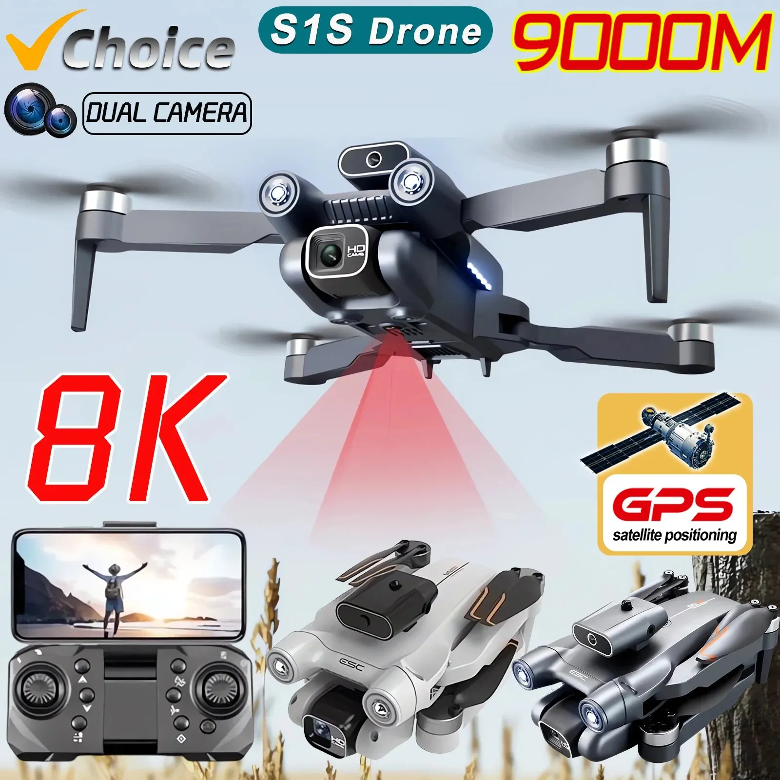 S1S Drone kamera GPS 5G 8K pro - Drone Gps Mount ulasan dan harga