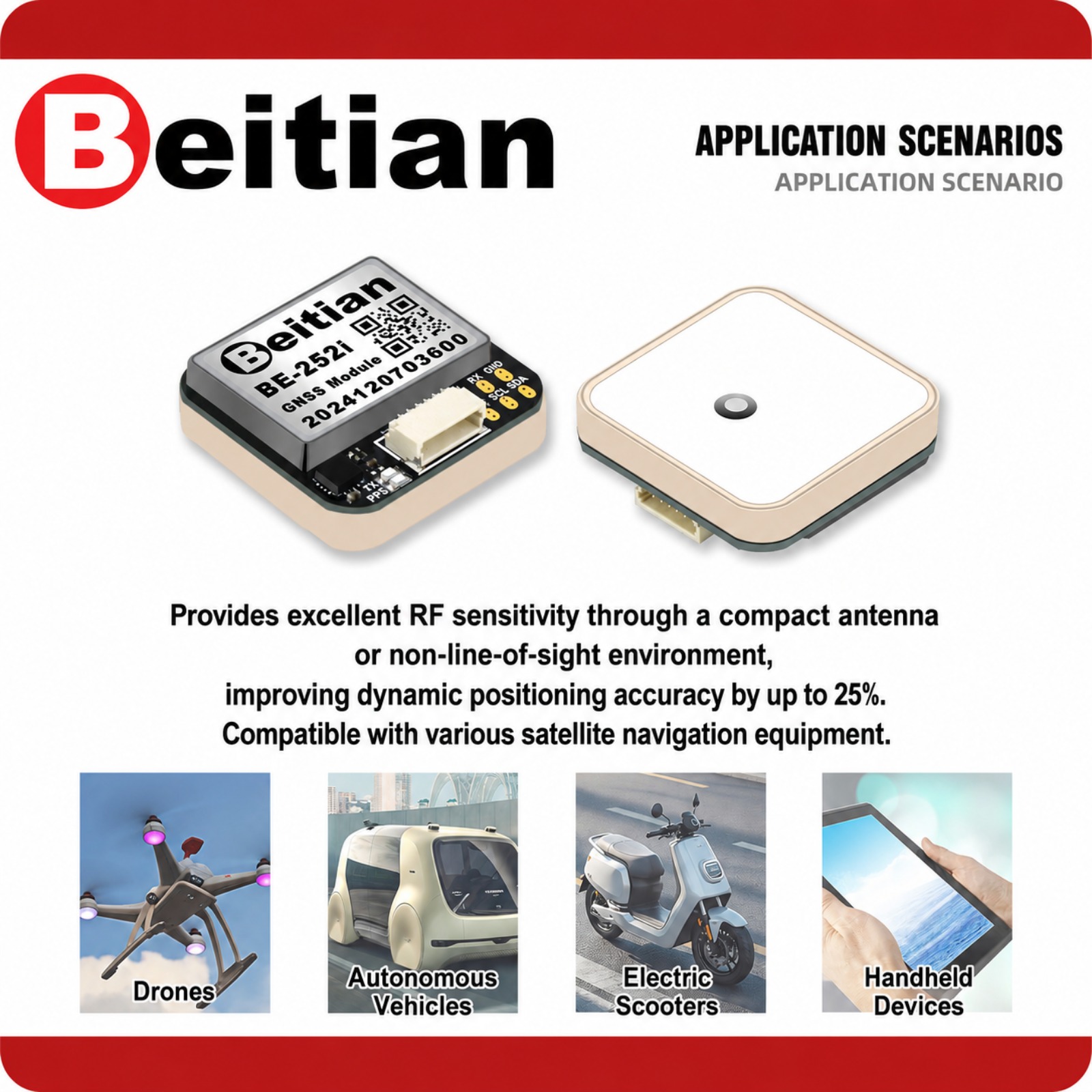 Modul Kompas GNSS Tiga Mode Be - Drone Compass ulasan dan harga