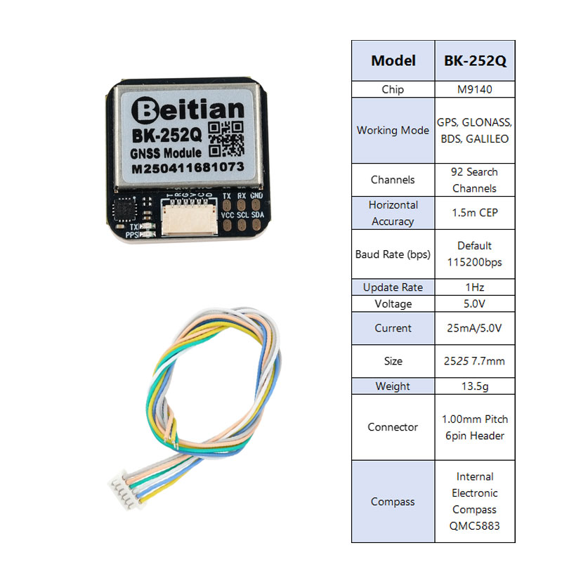 Modul GPS GNSS Beitian BK-252Q - Drone Compass ulasan dan harga